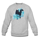 Black Cat & Blue - Crewneck Sweatshirt - heather gray