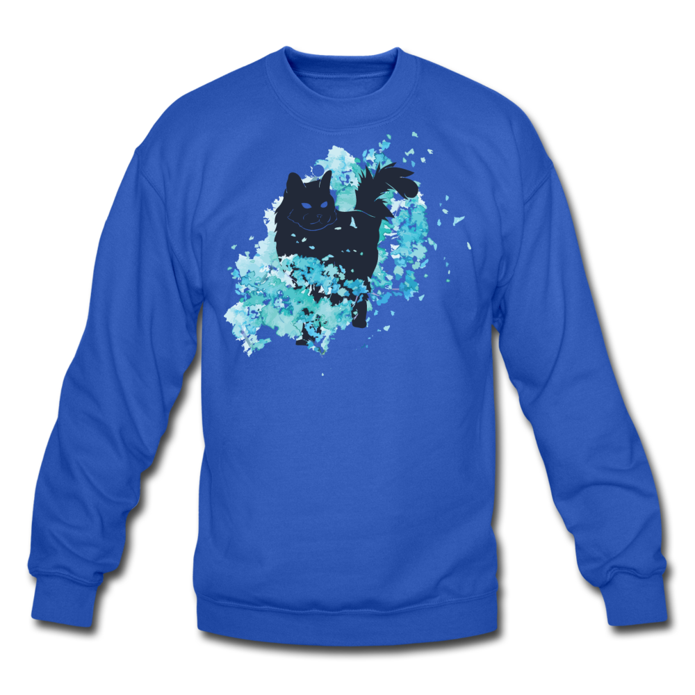 Black Cat & Blue - Crewneck Sweatshirt - royal blue