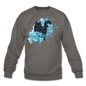 Black Cat & Blue - Crewneck Sweatshirt - asphalt gray