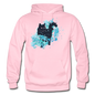 Black Cat & Blue - Gildan Heavy Blend Adult Hoodie - light pink