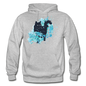 Black Cat & Blue - Gildan Heavy Blend Adult Hoodie - heather gray