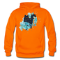 Black Cat & Blue - Gildan Heavy Blend Adult Hoodie - orange