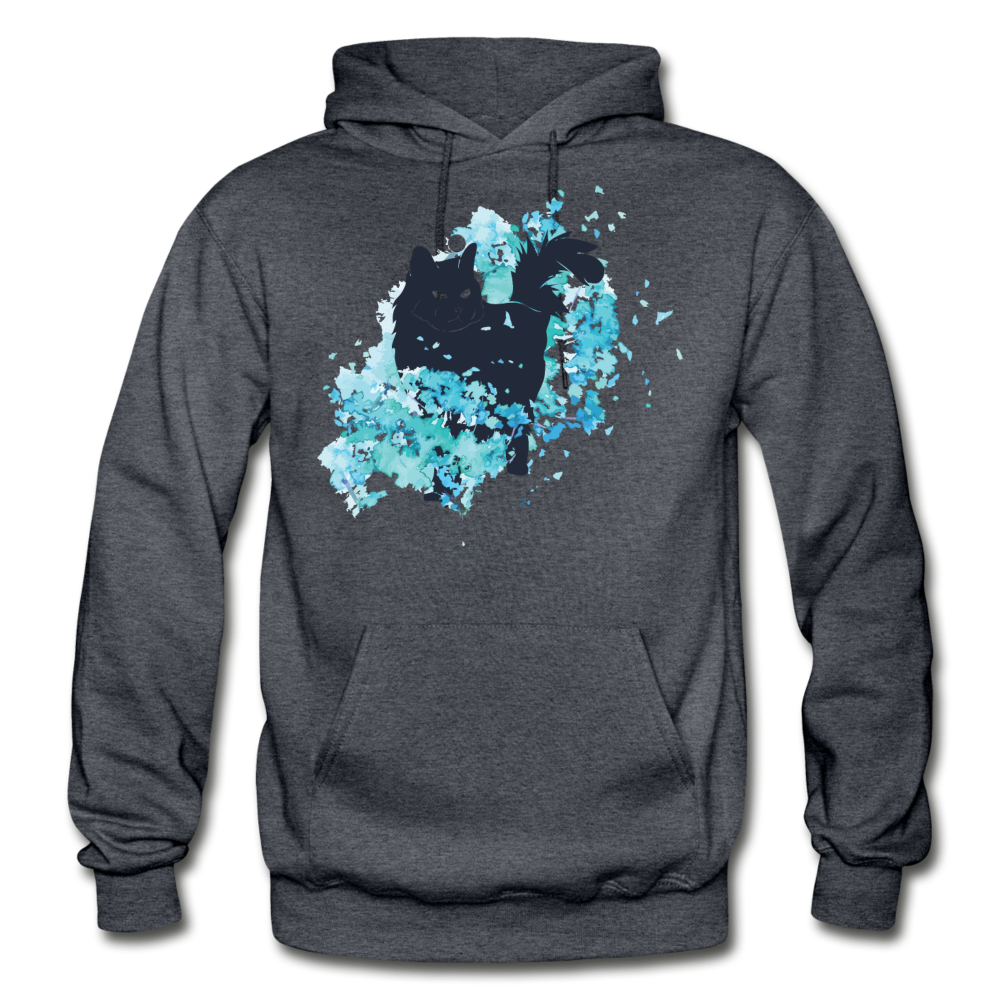 Black Cat & Blue - Gildan Heavy Blend Adult Hoodie - charcoal gray