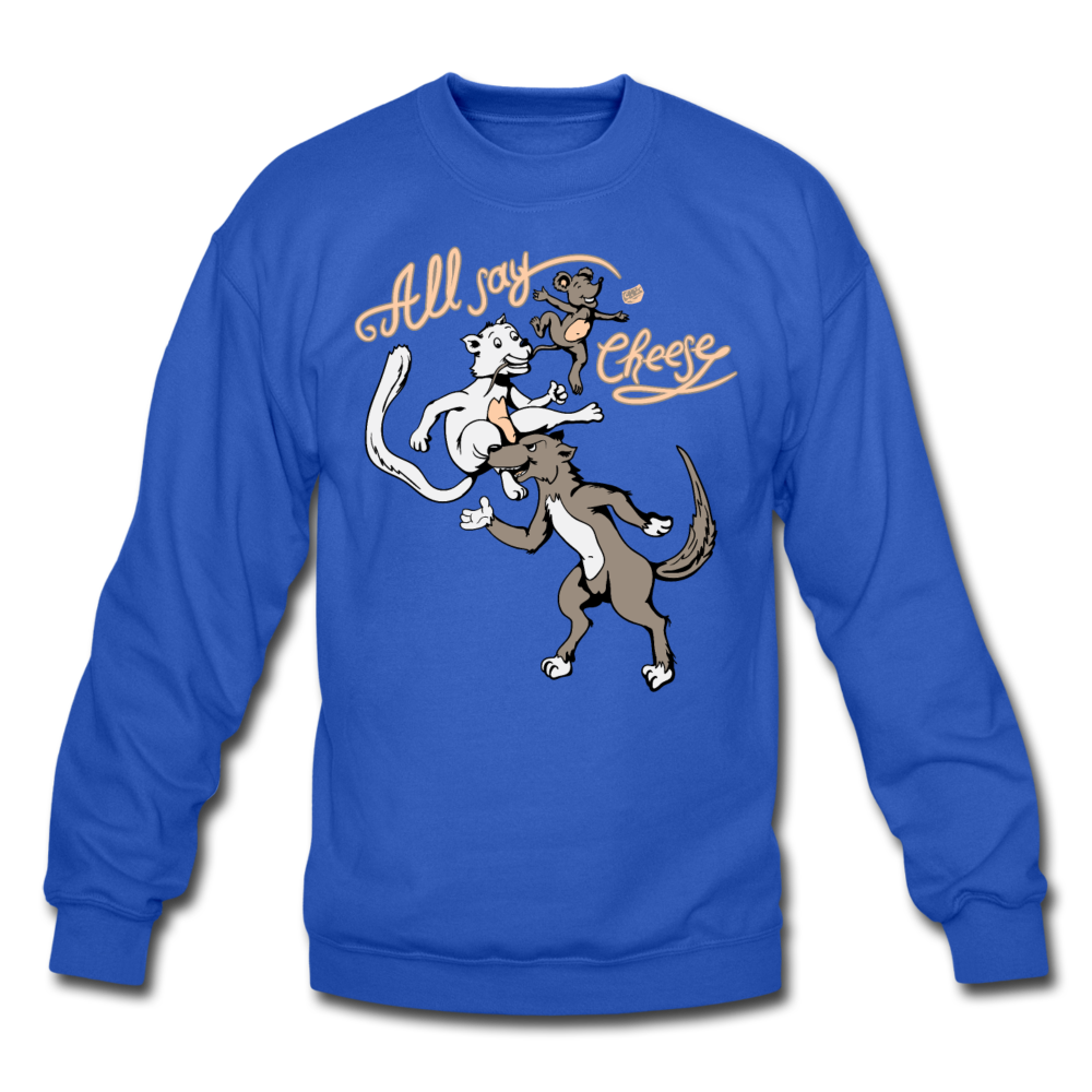 Cat, Dog, Mouse And Cheese - Crewneck Sweatshirt - royal blue