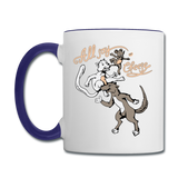 Cat, Dog, Mouse And Cheese - Contrast Coffee Mug - white/cobalt blue