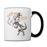 Cat, Dog, Mouse And Cheese - Contrast Coffee Mug - white/black