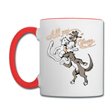 Cat, Dog, Mouse And Cheese - Contrast Coffee Mug - white/red