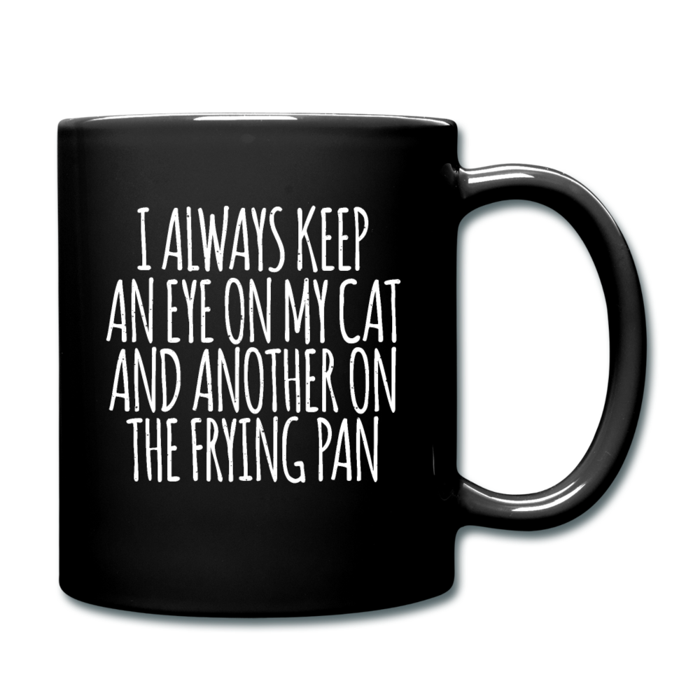 Cat And Frying Pan - White - Full Color Mug - black