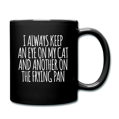 Cat And Frying Pan - White - Full Color Mug - black