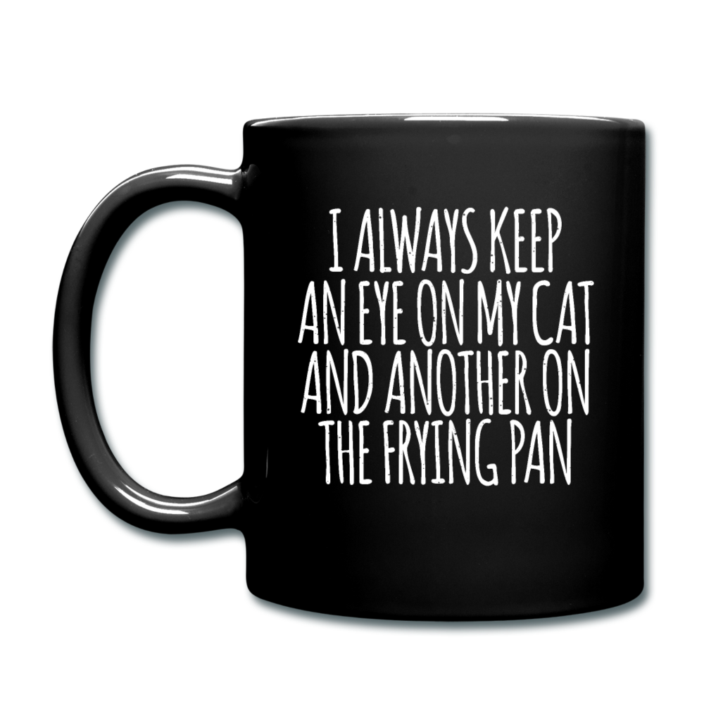 Cat And Frying Pan - White - Full Color Mug - black