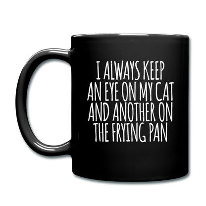 Cat And Frying Pan - White - Full Color Mug - black