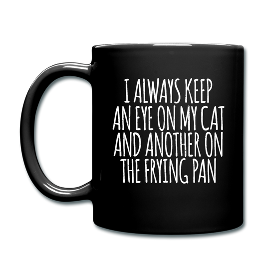 Cat And Frying Pan - White - Full Color Mug - black