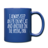 Cat And Frying Pan - White - Full Color Mug - royal blue