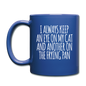 Cat And Frying Pan - White - Full Color Mug - royal blue