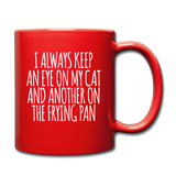 Cat And Frying Pan - White - Full Color Mug - red
