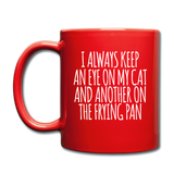 Cat And Frying Pan - White - Full Color Mug - red