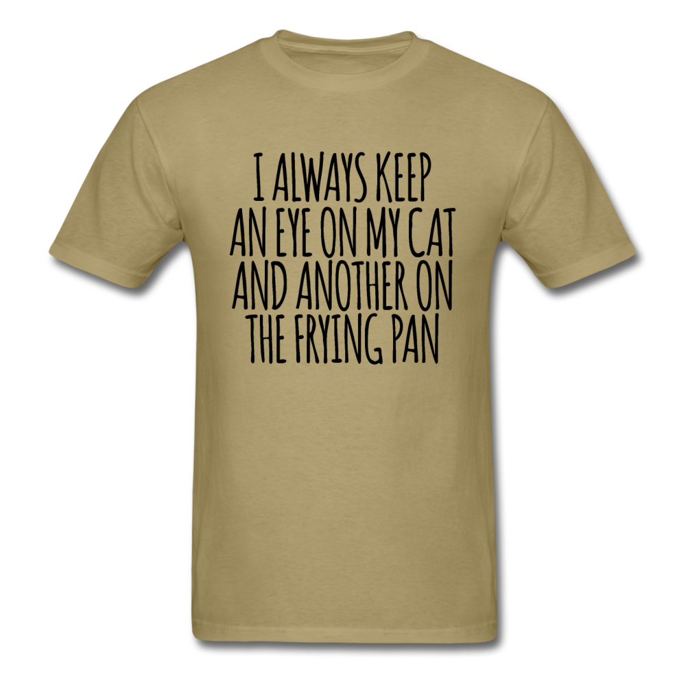 Cat And Frying Pan - Black - Unisex Classic T-Shirt - khaki