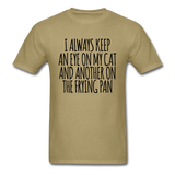 Cat And Frying Pan - Black - Unisex Classic T-Shirt - khaki