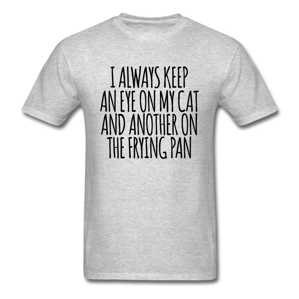 Cat And Frying Pan - Black - Unisex Classic T-Shirt - heather gray