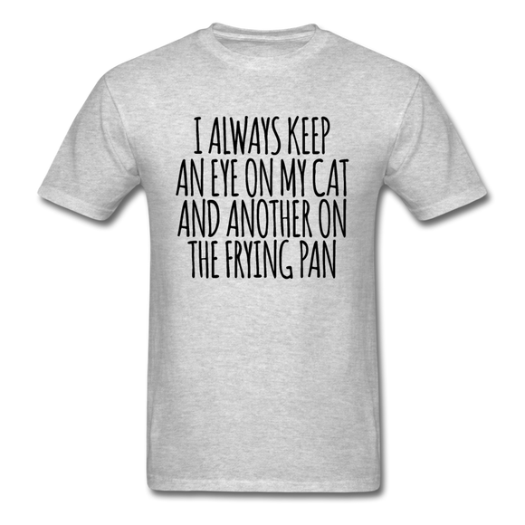 Cat And Frying Pan - Black - Unisex Classic T-Shirt - heather gray