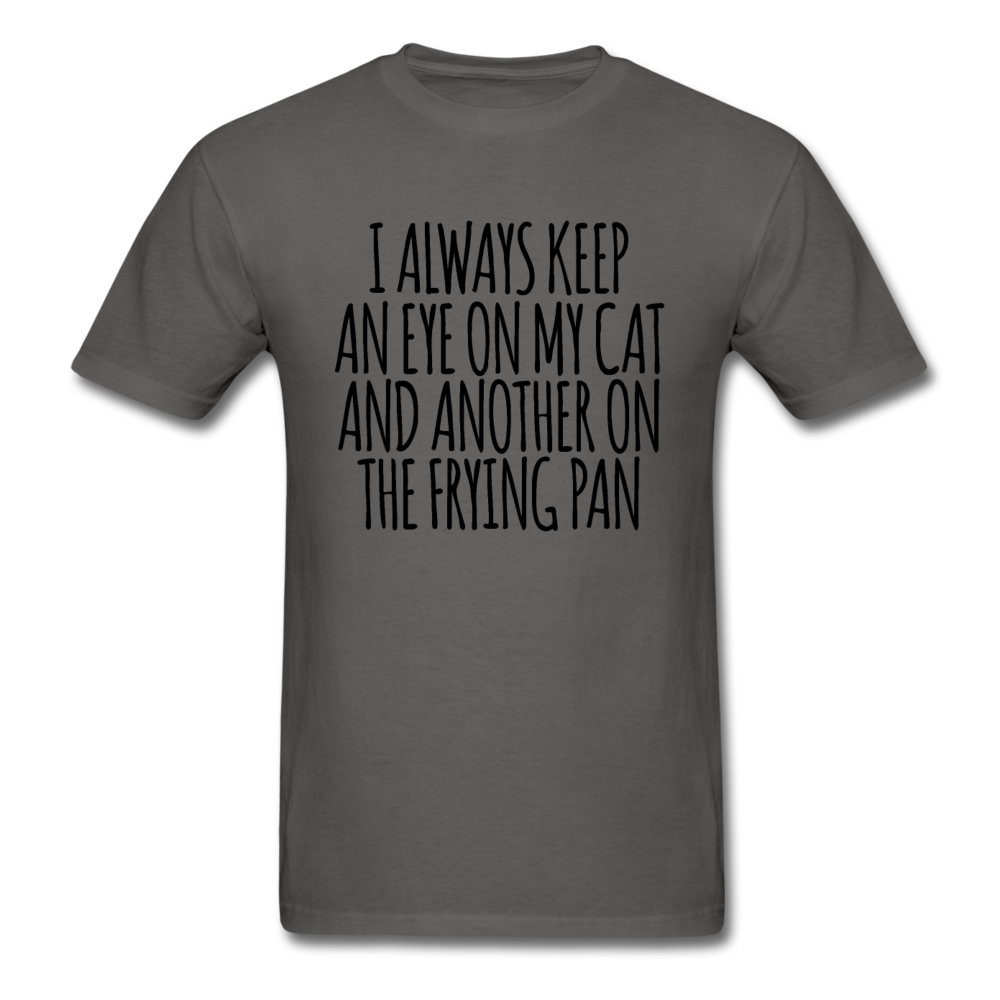 Cat And Frying Pan - Black - Unisex Classic T-Shirt - charcoal