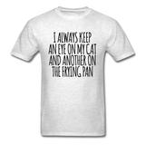 Cat And Frying Pan - Black - Unisex Classic T-Shirt - light heather gray