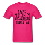 Cat And Frying Pan - Black - Unisex Classic T-Shirt - fuchsia