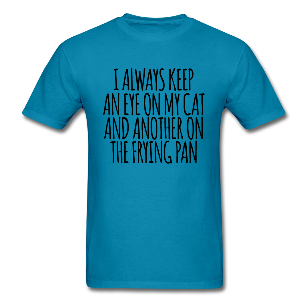 Cat And Frying Pan - Black - Unisex Classic T-Shirt - turquoise