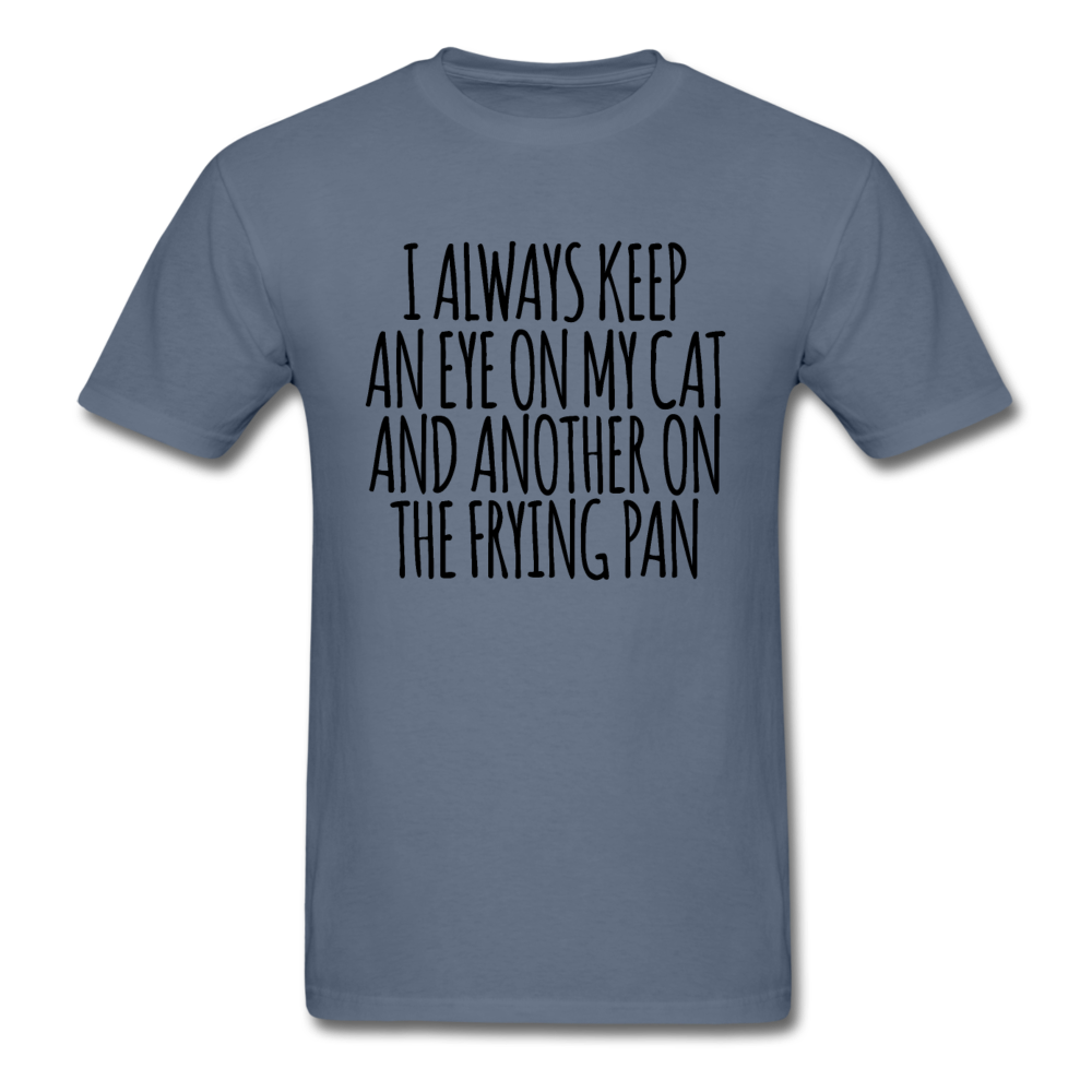 Cat And Frying Pan - Black - Unisex Classic T-Shirt - denim