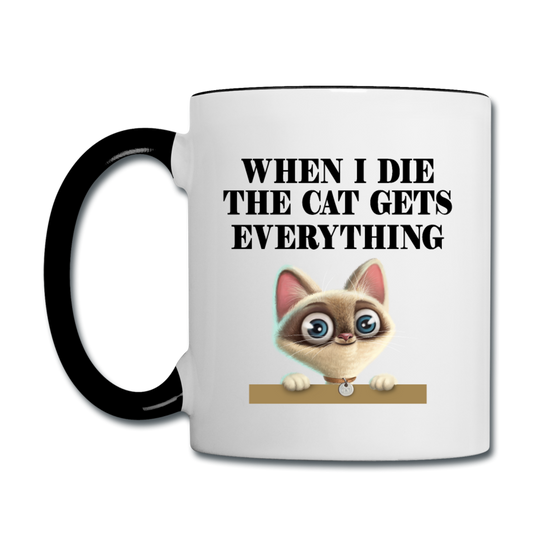 When I Die, Cat Gets Everything - Contrast Coffee Mug - white/black