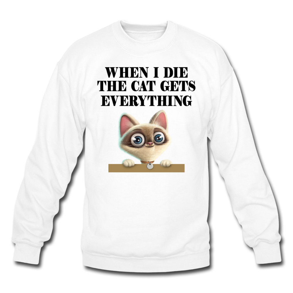 When I Die, Cat Gets Everything - Crewneck Sweatshirt - white