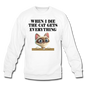 When I Die, Cat Gets Everything - Crewneck Sweatshirt - white