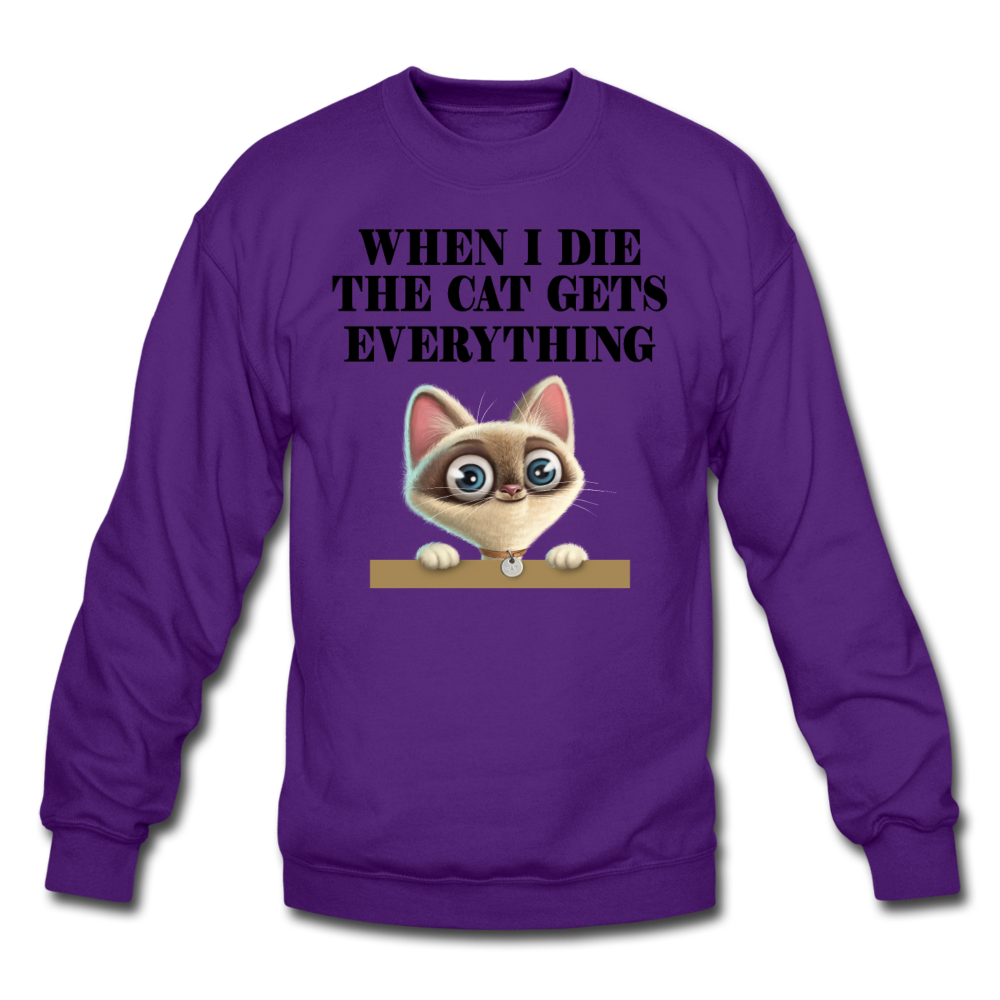 When I Die, Cat Gets Everything - Crewneck Sweatshirt - purple