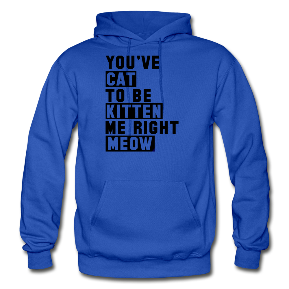 Cat, Kitten, Meow - Black - Gildan Heavy Blend Adult Hoodie - royal blue