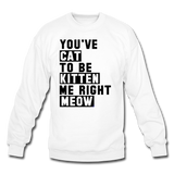 Cat, Kitten, Meow - Black - Crewneck Sweatshirt - white