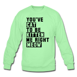 Cat, Kitten, Meow - Black - Crewneck Sweatshirt - lime