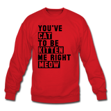 Cat, Kitten, Meow - Black - Crewneck Sweatshirt - red