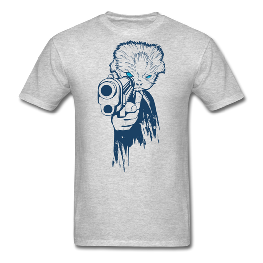 Cat With A Gun - Unisex Classic T-Shirt - heather gray