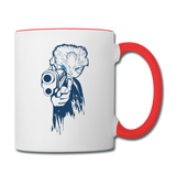 Cat With A Gun - Contrast Coffee Mug - white/red