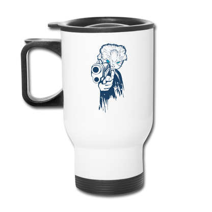 Cat With A Gun - Travel Mug - white