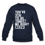 Cat, Kitten, Meow - White - Crewneck Sweatshirt - navy