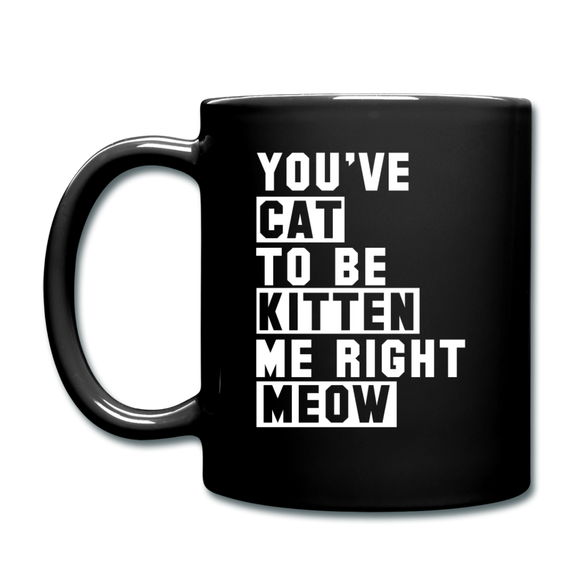 Cat, Kitten, Meow - White - Full Color Mug - black