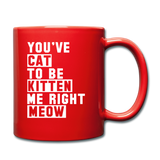 Cat, Kitten, Meow - White - Full Color Mug - red
