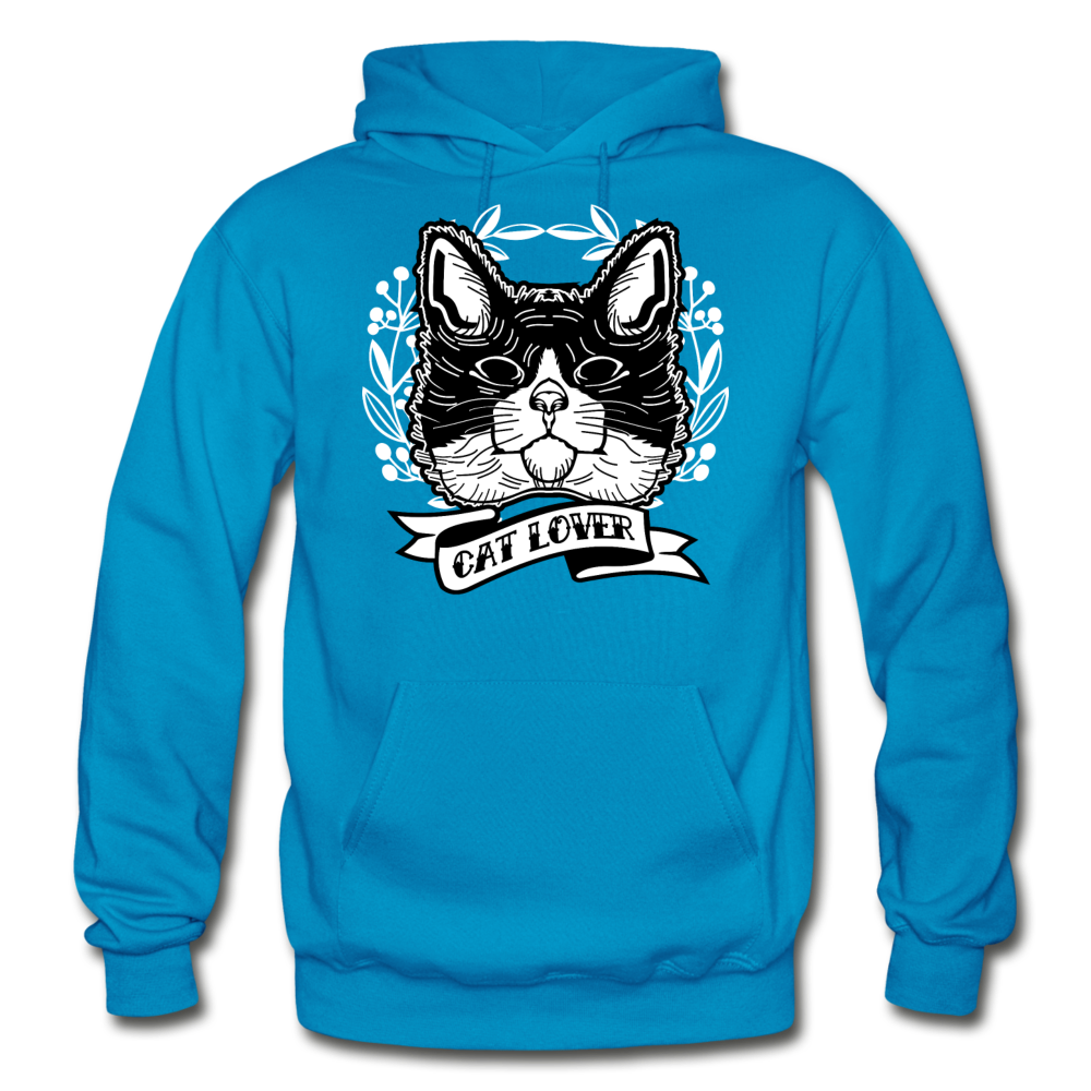 Cat Lover - Gildan Heavy Blend Adult Hoodie - turquoise