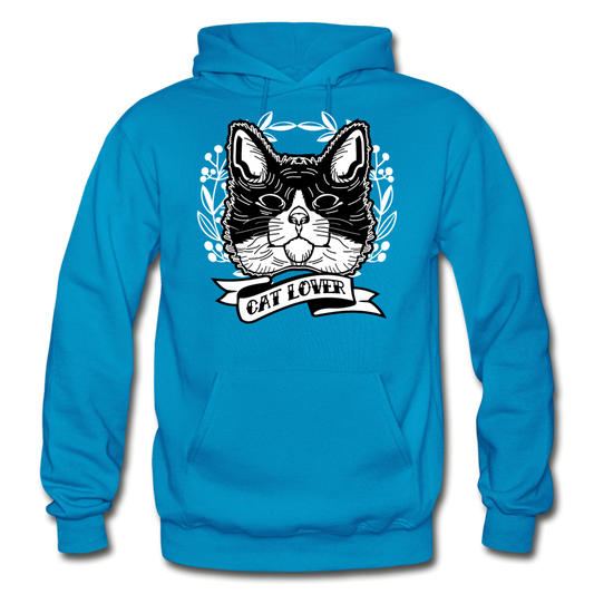 Cat Lover - Gildan Heavy Blend Adult Hoodie - turquoise