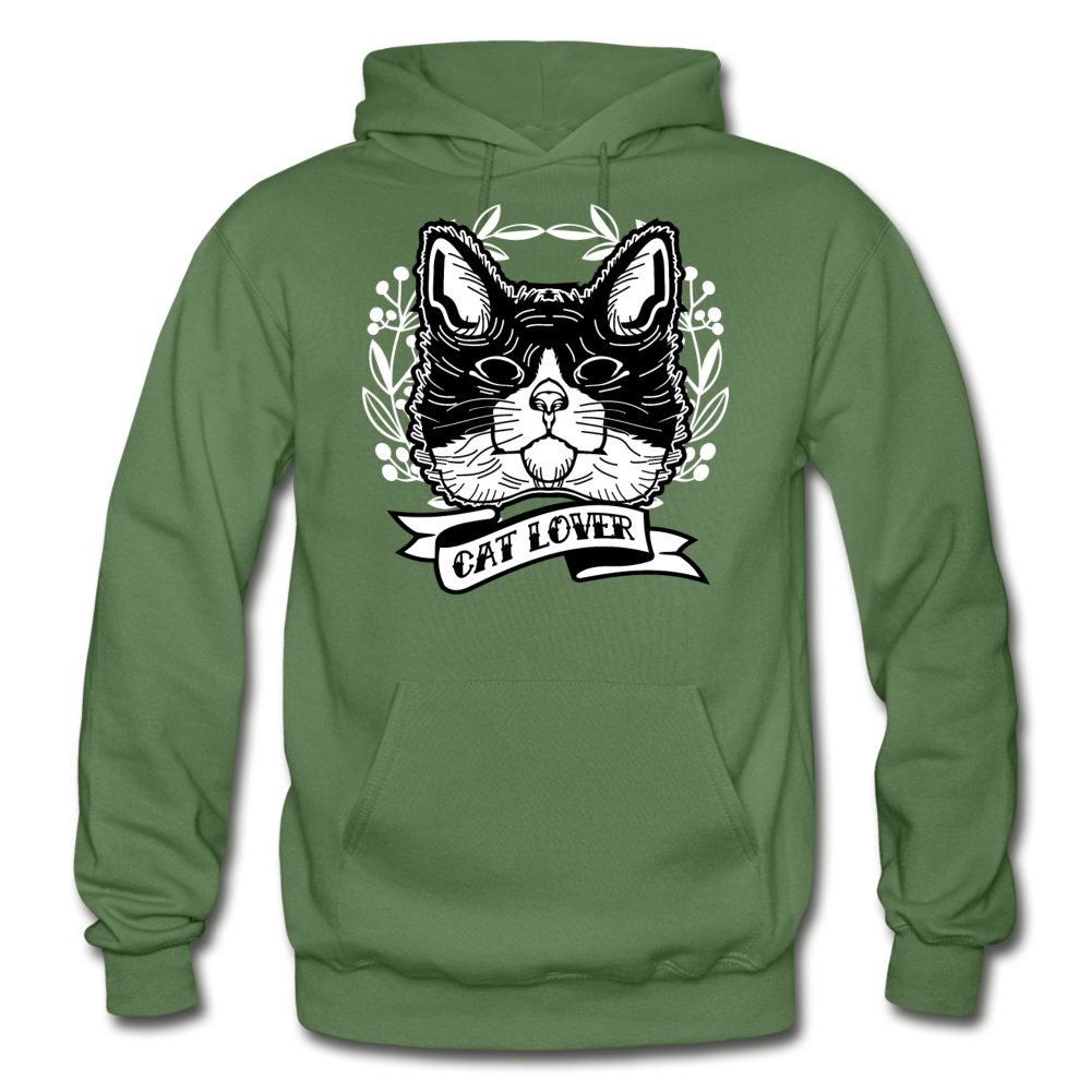 Cat Lover - Gildan Heavy Blend Adult Hoodie - military green