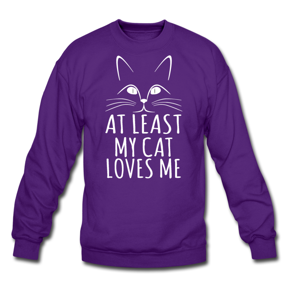 At Least My Cat Loves Me - Crewneck Sweatshirt - purple