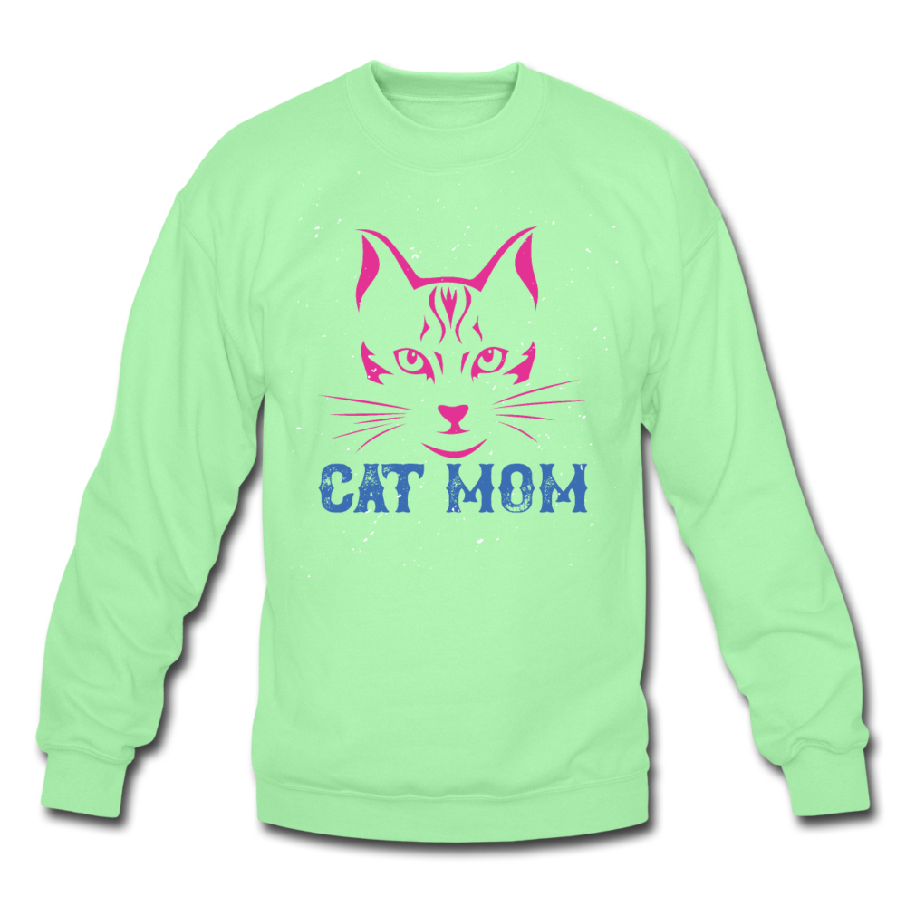 Cat Mom - Crewneck Sweatshirt - lime