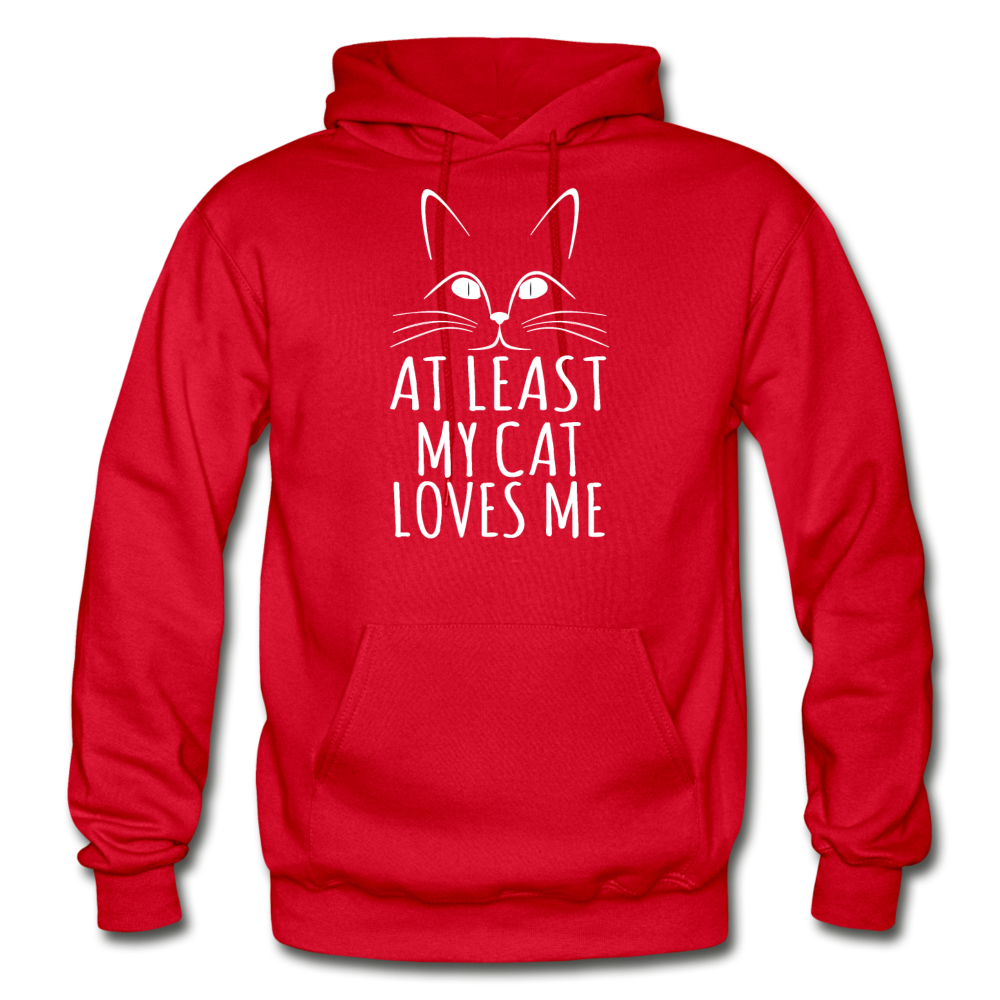 At Least My Cat Loves Me - Gildan Heavy Blend Adult Hoodie - red