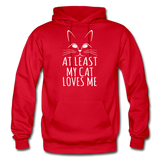 At Least My Cat Loves Me - Gildan Heavy Blend Adult Hoodie - red
